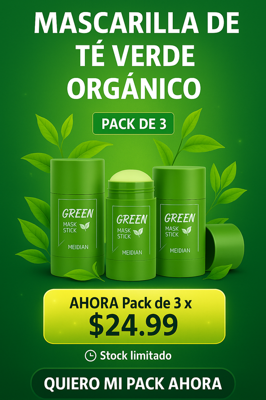 Mascarilla de Té Verde Orgánico Tu piel merece lo mejor… ¿lista para verla renovada?