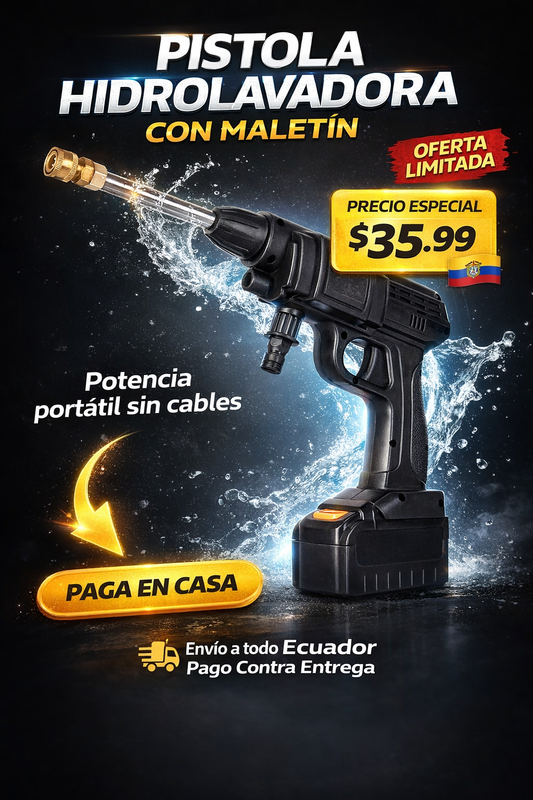Pistola Hidrolavadora con 2 baterías ¿Vas a seguir pagando cada semana por lavar tu vehículo o prefieres tener el control desde hoy?