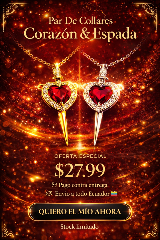 Par De Collares Corazon Y Espada¿Estás listo para regalar algo que realmente represente lo que sienten?
