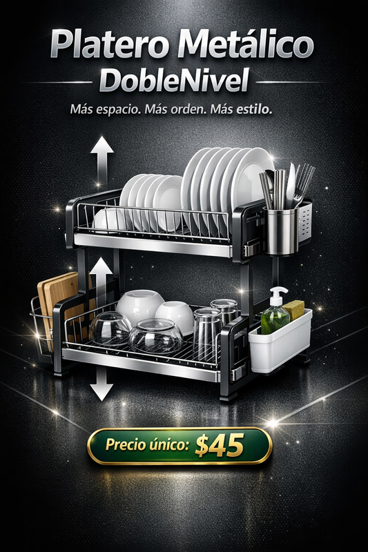 Platero Metálico Doble Nivel ¿Lista para transformar tu cocina?