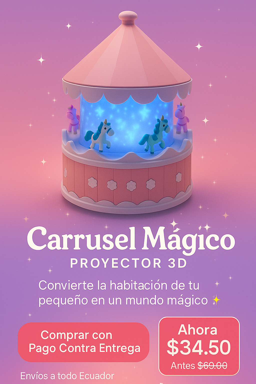 Carrusel Mágico 🌙 ¿Listo para transformar las noches de tu hijo en magia pura?