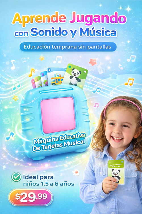 Maquina Educativa De Tarjetas Musical ¿Listo para convertir el juego de tu hijo en una experiencia educativa todos los días?