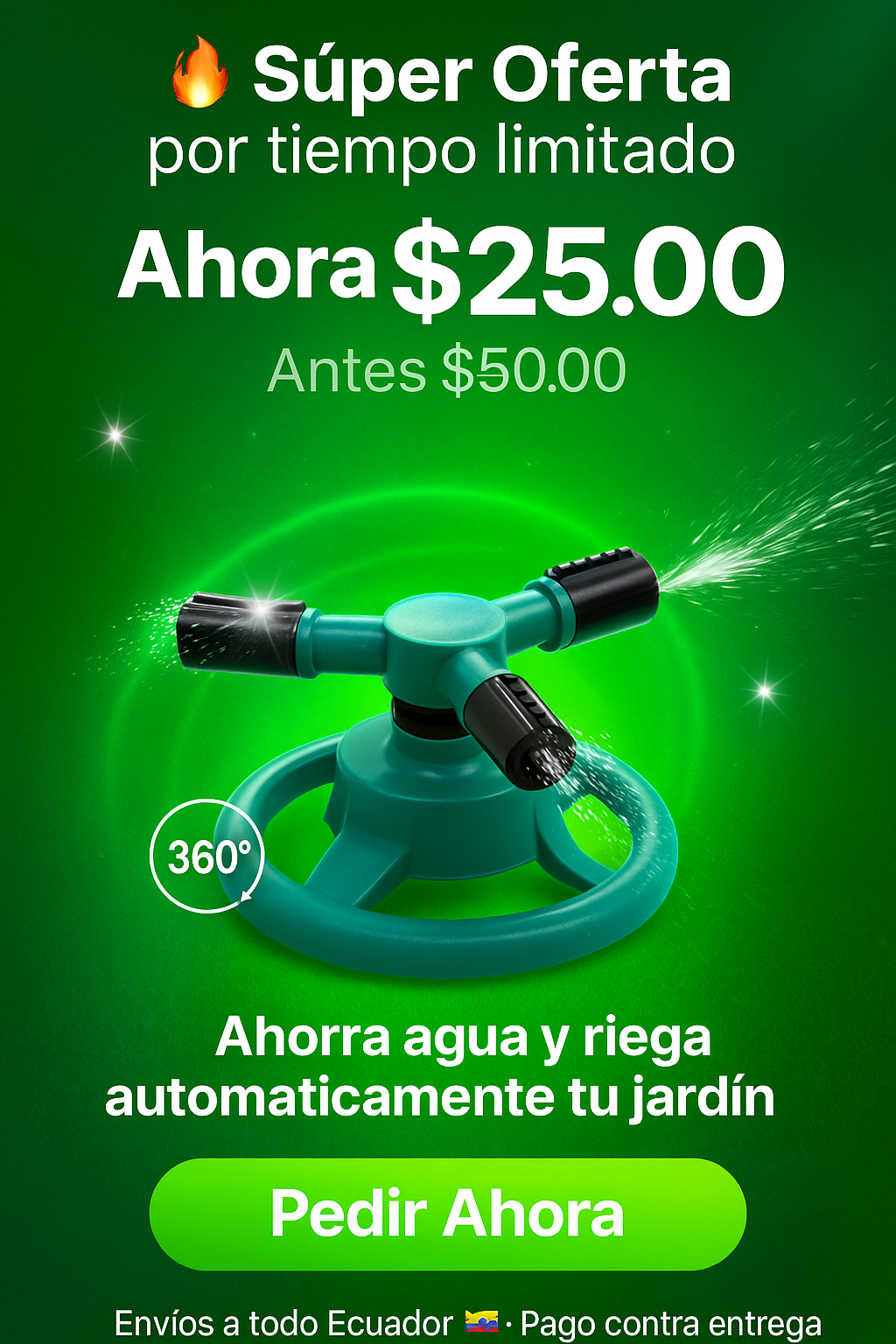 Aspersor de Riego Tu jardín merece verse increíble. ¿Listo para transformarlo sin esfuerzo?